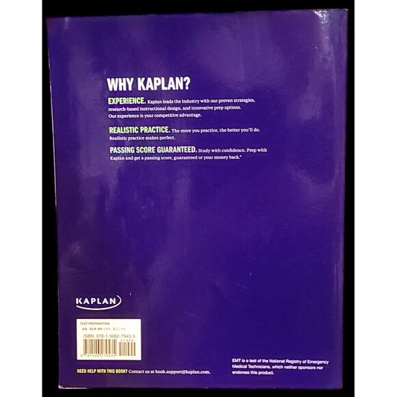 EMT Exam Prep: Focused Prep for the NREMT Cognitive Exam 5th Edition Kaplan Med - Picture 2 of 3
